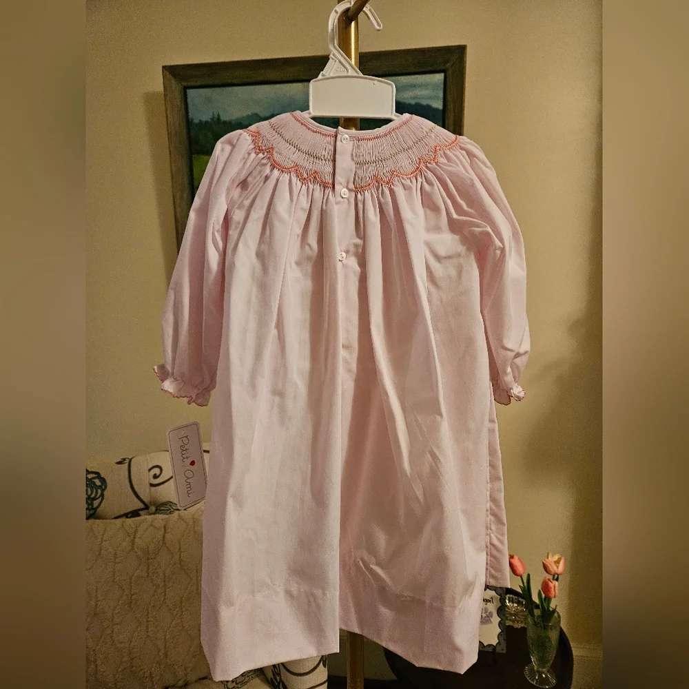 NWT Petit Amu Pink Floral Smocked Bishop Dress Sz 2T